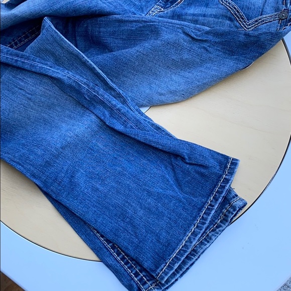 MEK DNM USA slim boot distressed embroidered jean - Picture 6 of 7